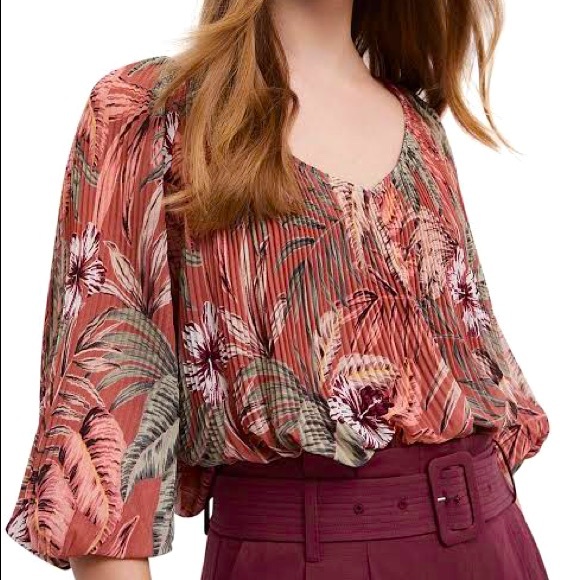 Witchery Tops - Witchery pleated v neck blouse